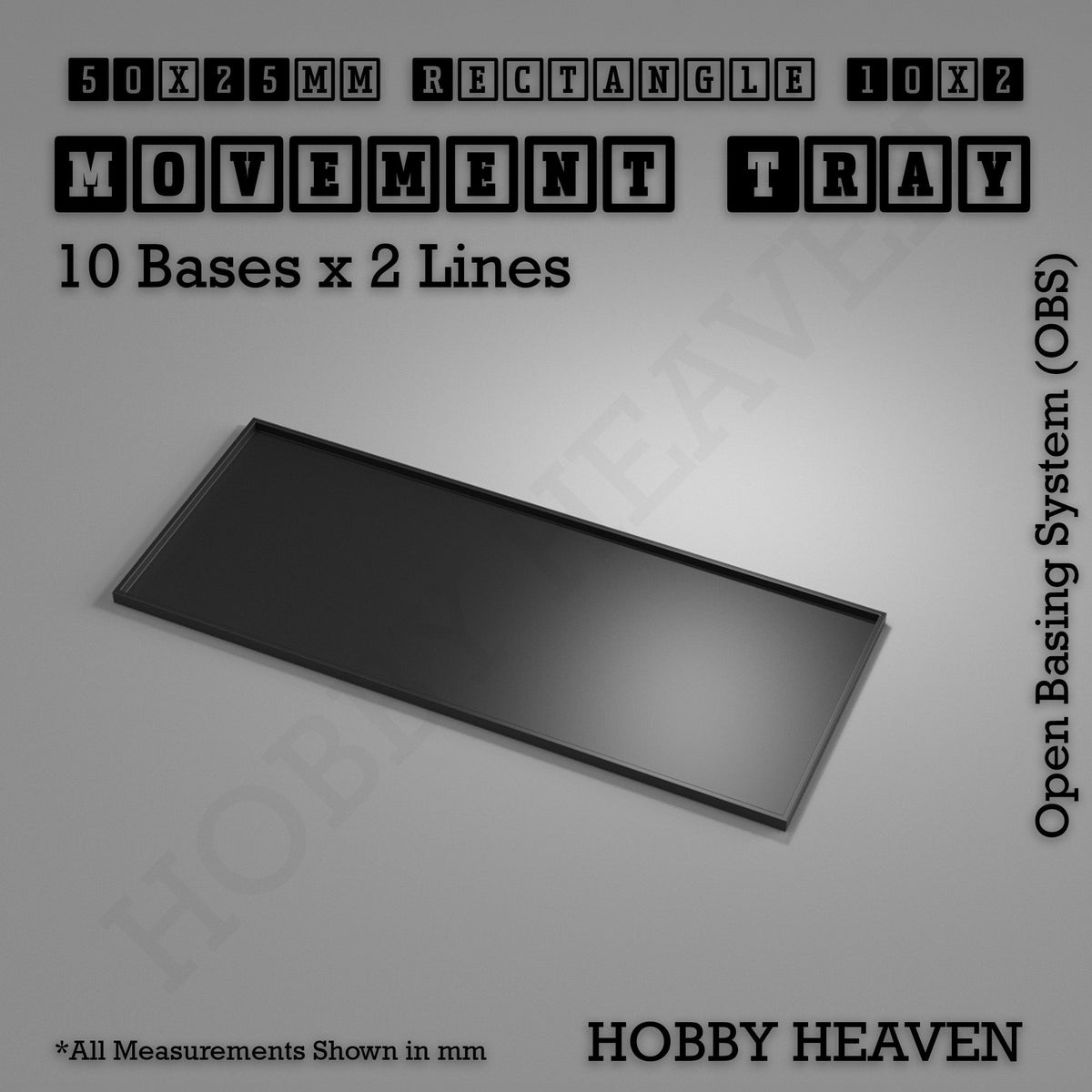 Rectangle Movement Trays | Cavalry & Monsters | 50×25-100×60mm | OBS System