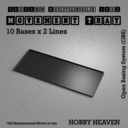 Rectangle Movement Trays | Cavalry & Monsters | 50×25-100×60mm | OBS System