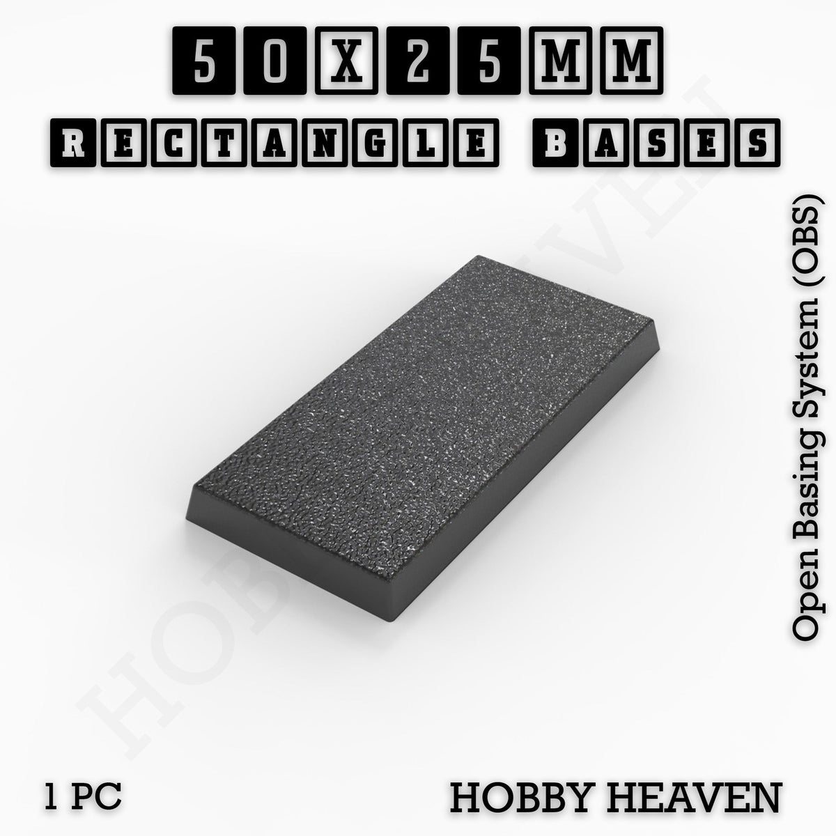 Rectangle Bases Small Sizes - 20x15mm to 75x25mm and up to 60x50mm Wide - 3D Print Tabletop Games