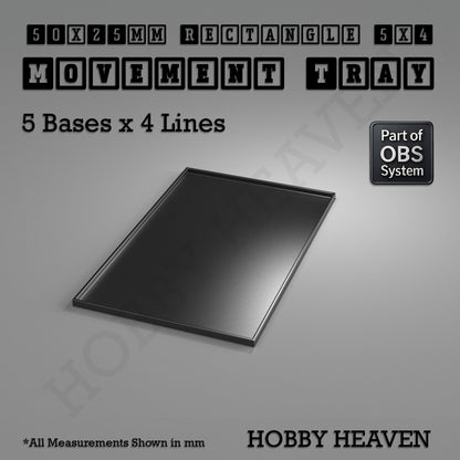 Rectangle Movement Trays | Cavalry & Monsters | 50×25-100×60mm | OBS System