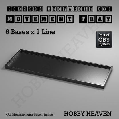 Rectangle Movement Trays | Cavalry & Monsters | 50×25-100×60mm | OBS System