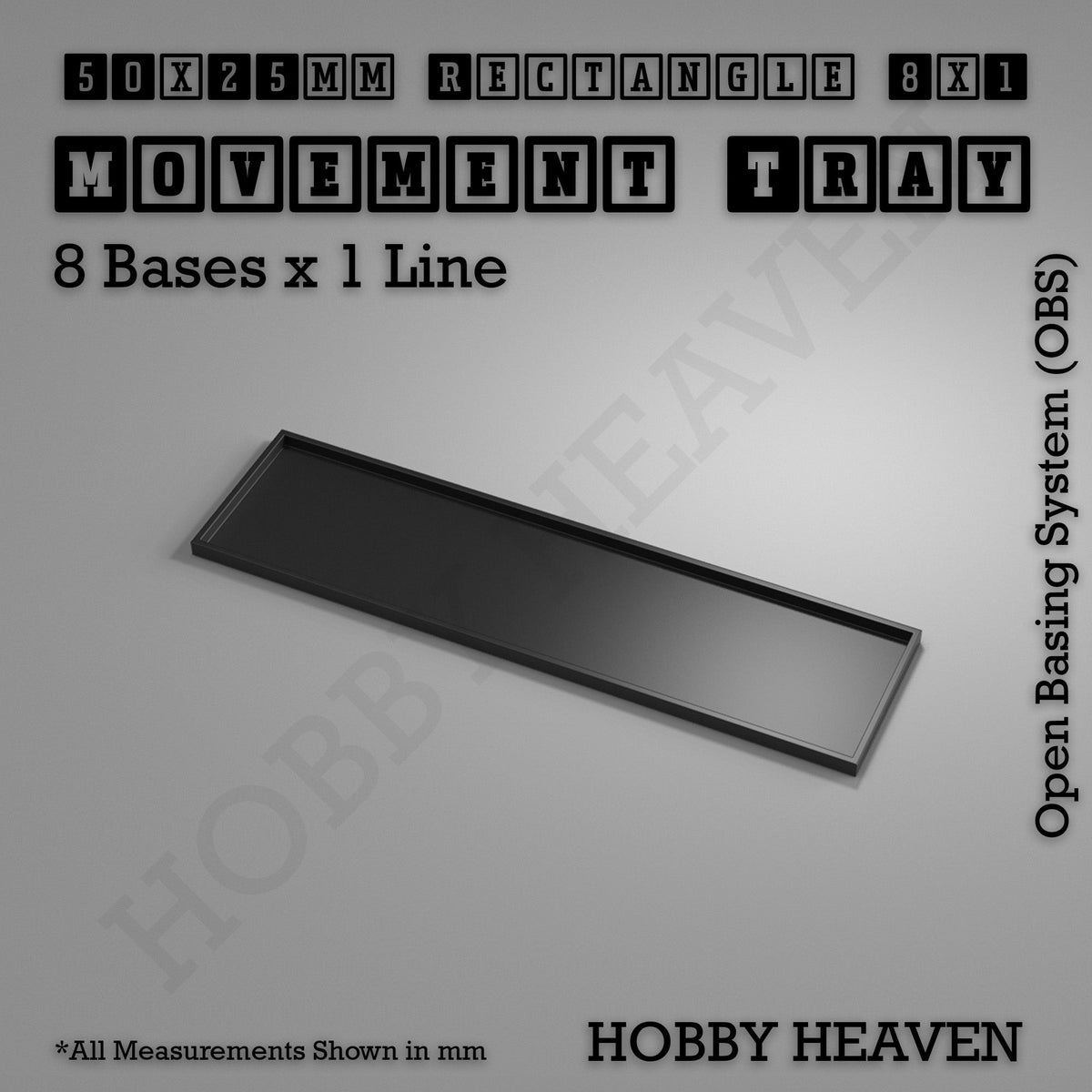 Rectangle Movement Trays | Cavalry & Monsters | 50×25-100×60mm | OBS System