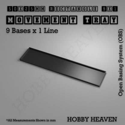 Rectangle Movement Trays | Cavalry & Monsters | 50×25-100×60mm | OBS System