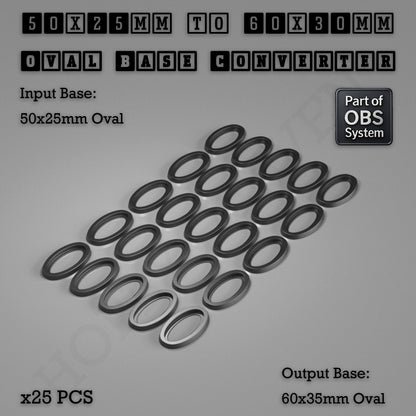 Oval to Oval Bases Size Converters 3D Print Full Range