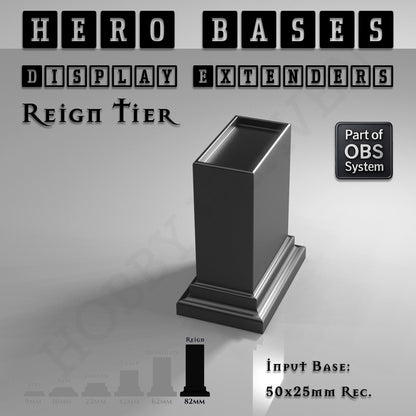 Hero Bases Display Extenders | Squares and Rectangles | Convert Gaming Bases to Display Bases & Plinths