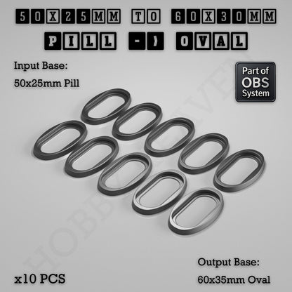 Oval to Oval Bases Size Converters 3D Print Full Range