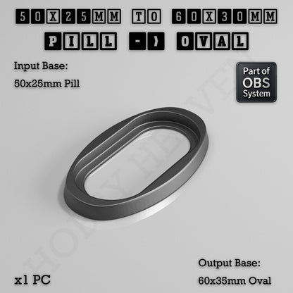 Oval to Oval Bases Size Converters 3D Print Full Range