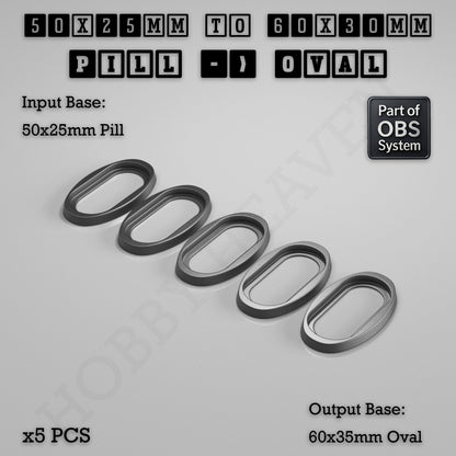 Oval to Oval Bases Size Converters 3D Print Full Range