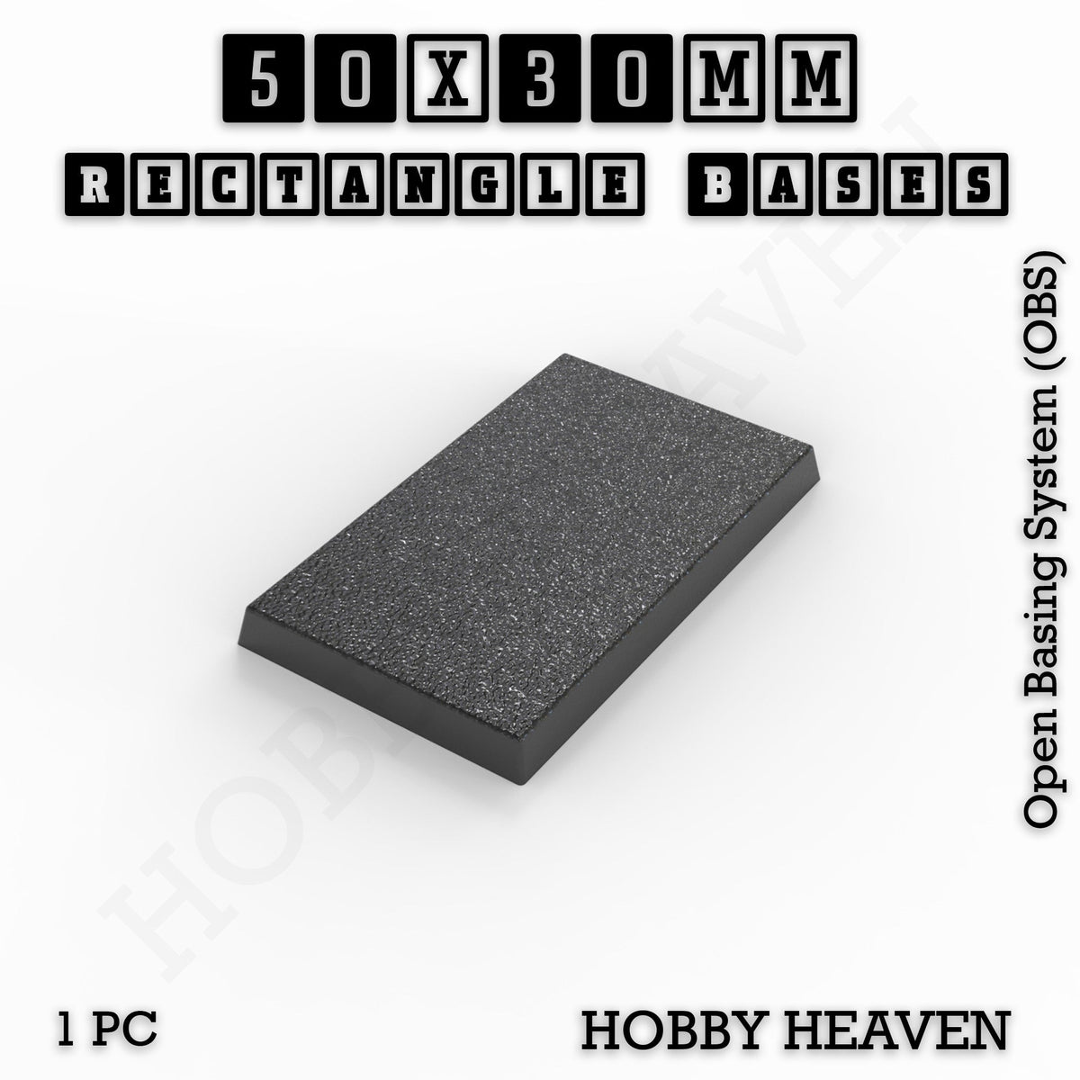 Rectangle Bases Small Sizes - 20x15mm to 75x25mm and up to 60x50mm Wide - 3D Print Tabletop Games