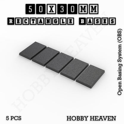 Rectangle Bases Small Sizes - 20x15mm to 75x25mm and up to 60x50mm Wide - 3D Print Tabletop Games