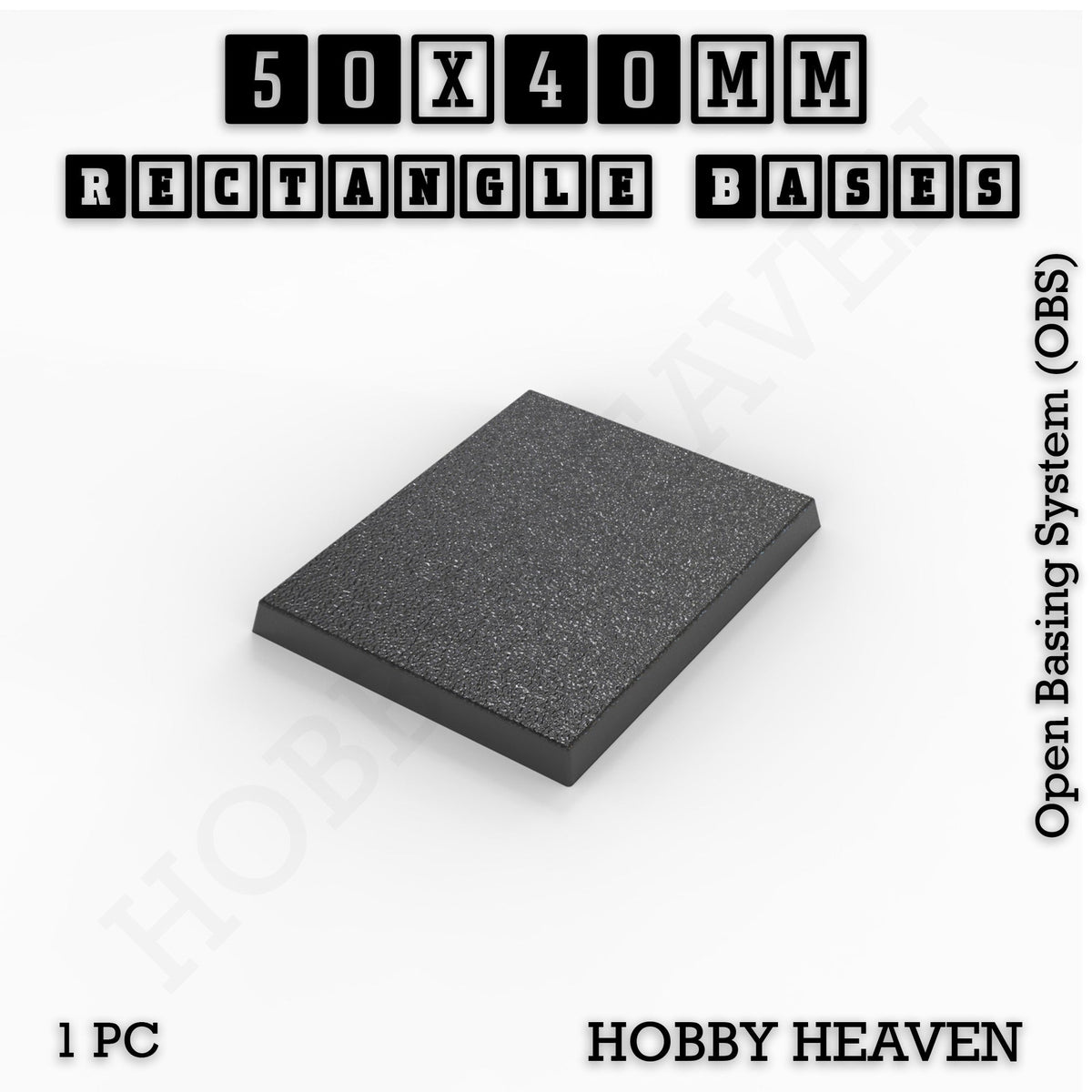Rectangle Bases Small Sizes - 20x15mm to 75x25mm and up to 60x50mm Wide - 3D Print Tabletop Games