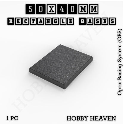 Rectangle Bases Small Sizes - 20x15mm to 75x25mm and up to 60x50mm Wide - 3D Print Tabletop Games