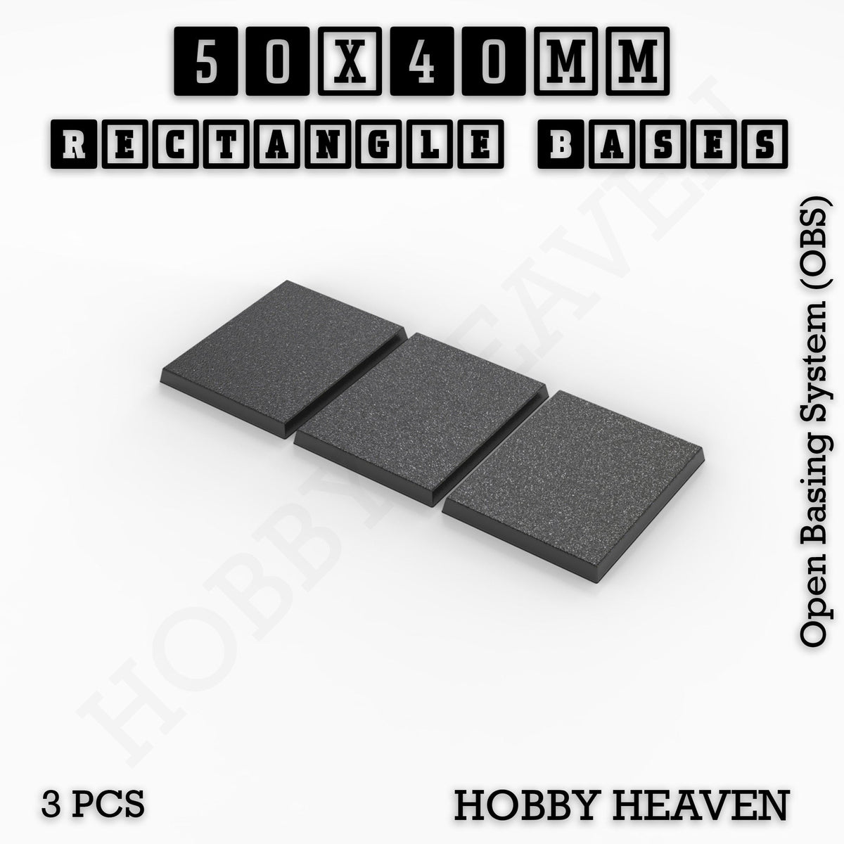 Rectangle Bases Medium Sizes - 75x30mm to 125x40mm and up to 100x90mm Wide - 3D Print Tabletop Games