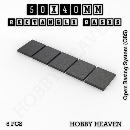 Rectangle Bases Small Sizes - 20x15mm to 75x25mm and up to 60x50mm Wide - 3D Print Tabletop Games