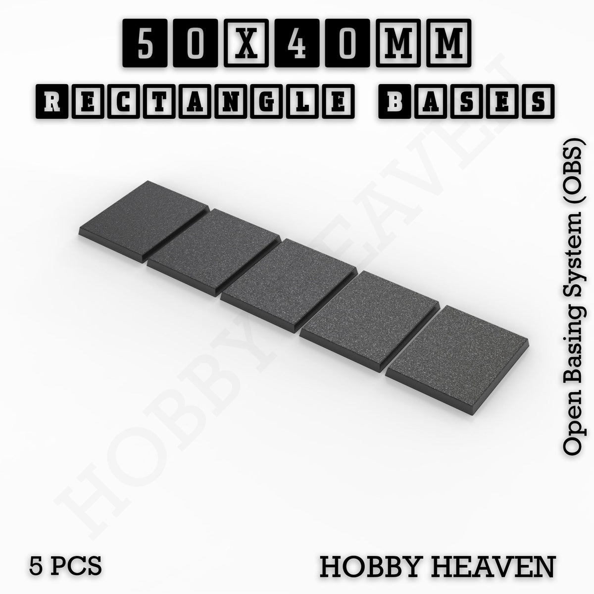 Rectangle Bases Medium Sizes - 75x30mm to 125x40mm and up to 100x90mm Wide - 3D Print Tabletop Games