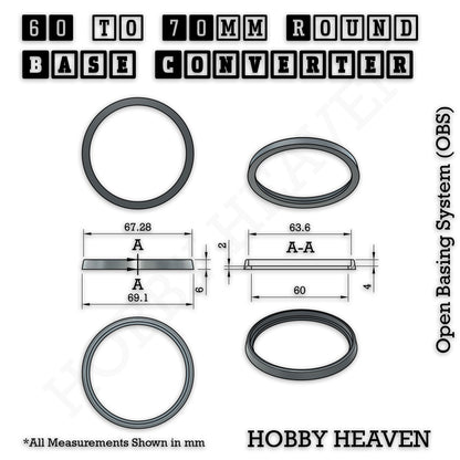 Round to Round Base Converters 3D Print Full Range