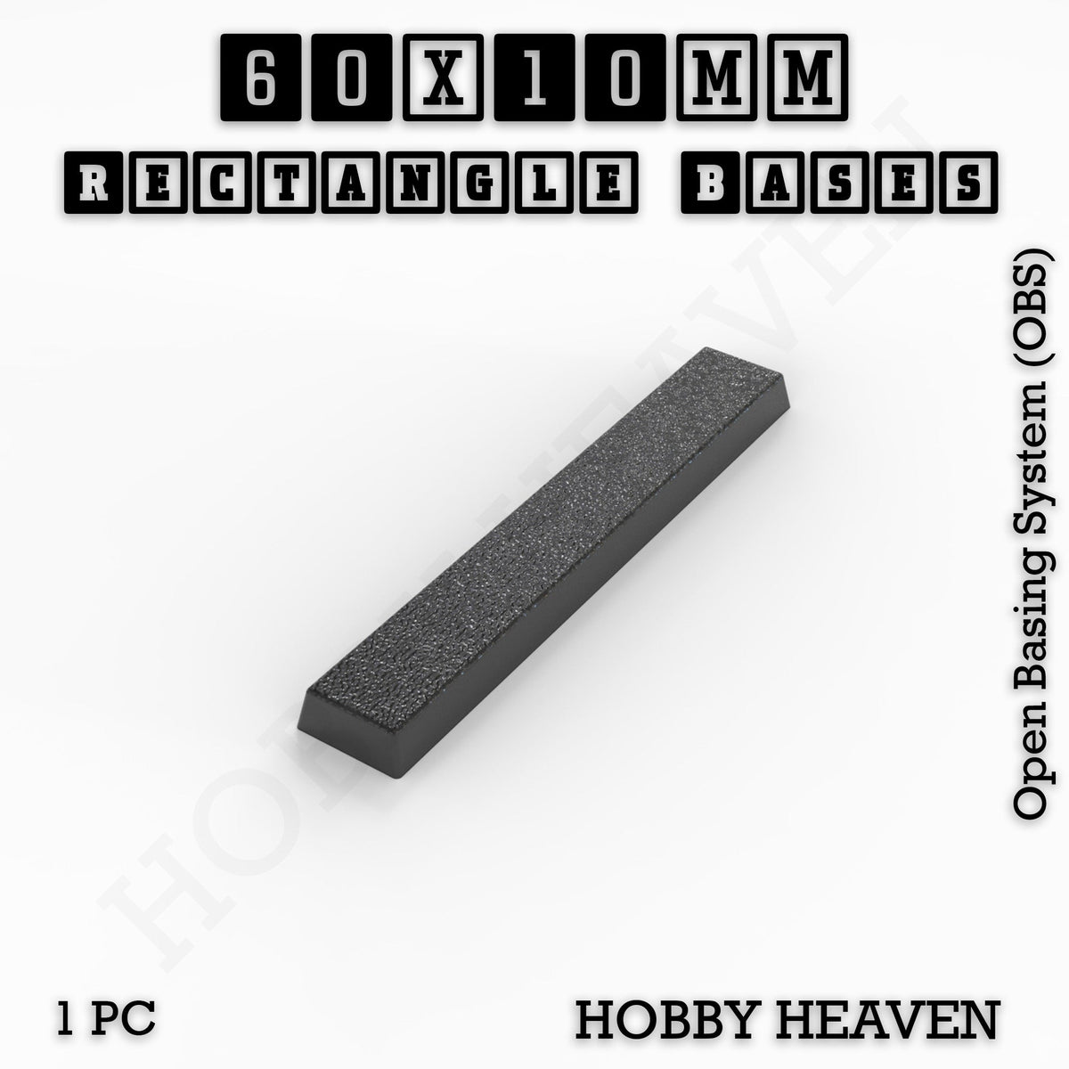 Rectangle Bases Small Sizes - 20x15mm to 75x25mm and up to 60x50mm Wide - 3D Print Tabletop Games