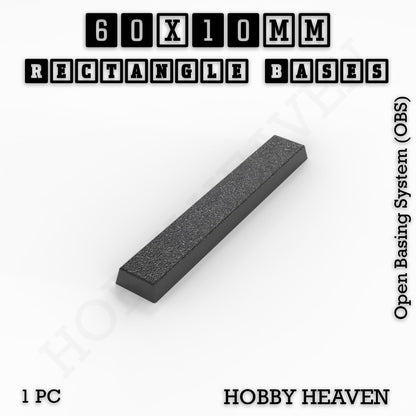 Rectangle Bases Small Sizes - 20x15mm to 75x25mm and up to 60x50mm Wide - 3D Print Tabletop Games