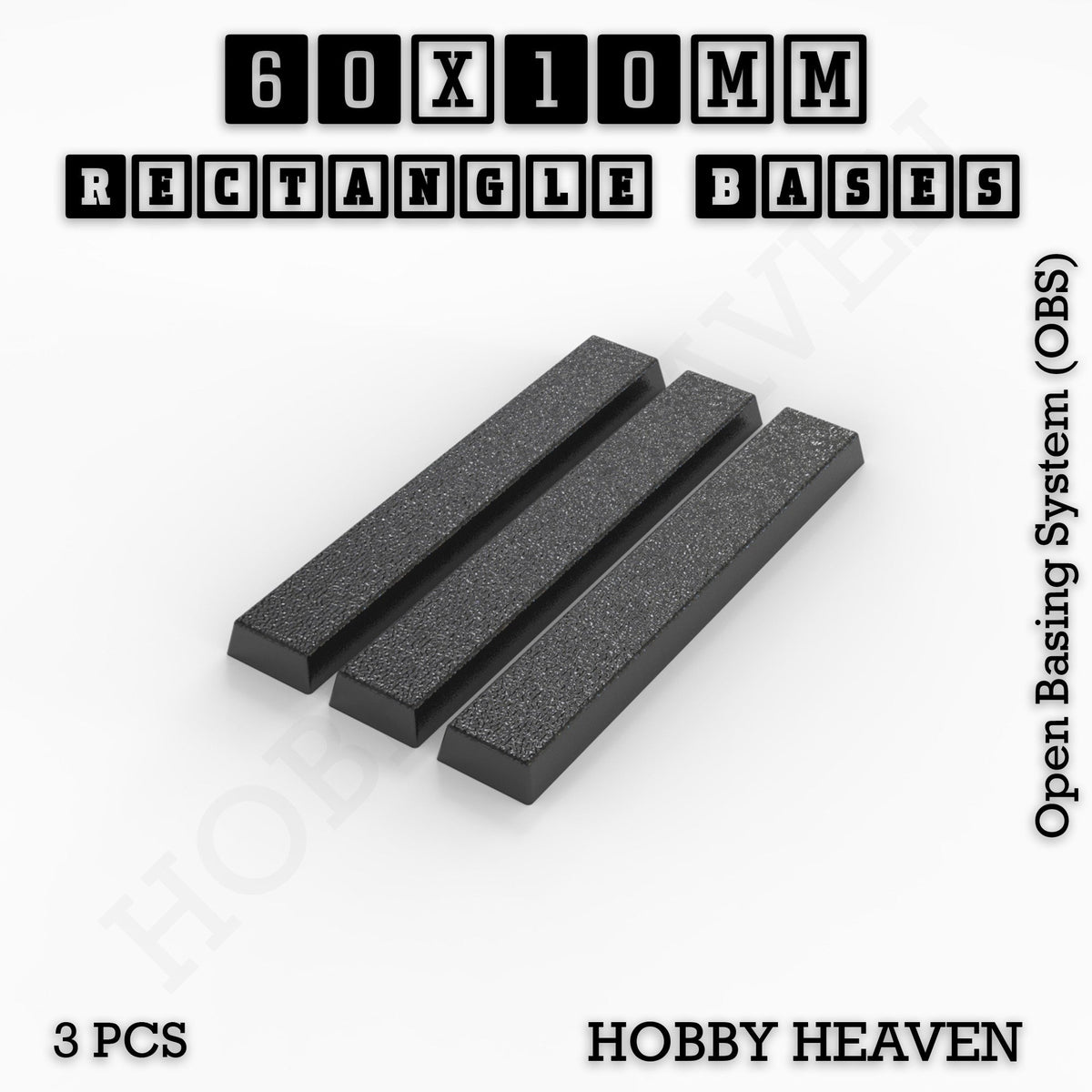 Rectangle Bases Small Sizes - 20x15mm to 75x25mm and up to 60x50mm Wide - 3D Print Tabletop Games