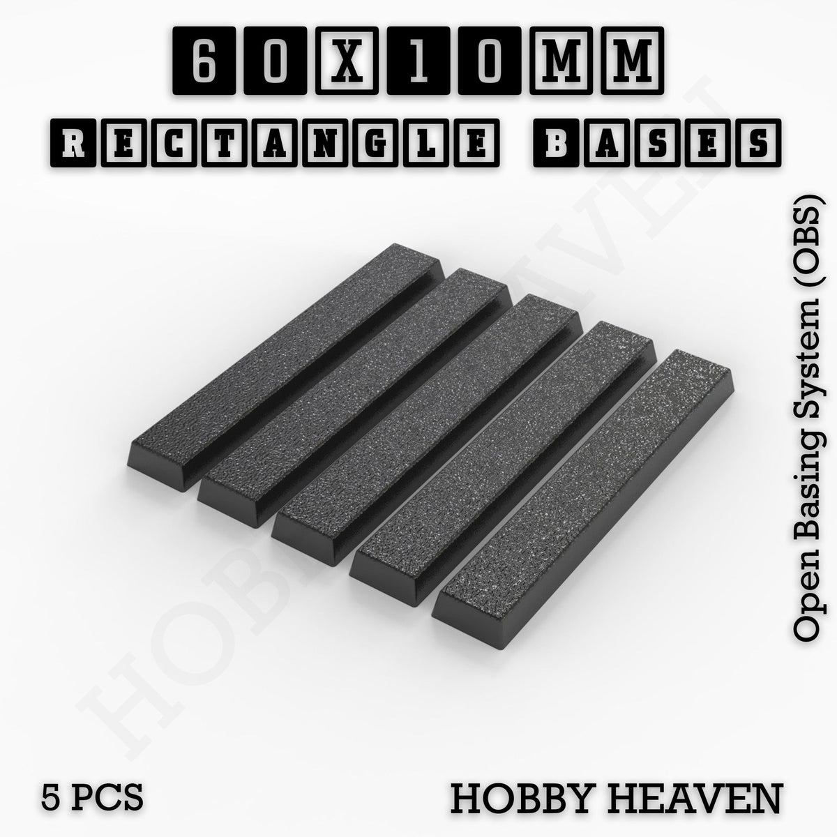Rectangle Bases Small Sizes - 20x15mm to 75x25mm and up to 60x50mm Wide - 3D Print Tabletop Games