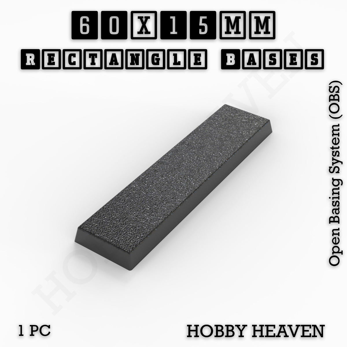 Rectangle Bases Small Sizes - 20x15mm to 75x25mm and up to 60x50mm Wide - 3D Print Tabletop Games