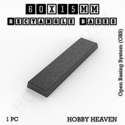 Rectangle Bases Medium Sizes - 75x30mm to 125x40mm and up to 100x90mm Wide - 3D Print Tabletop Games