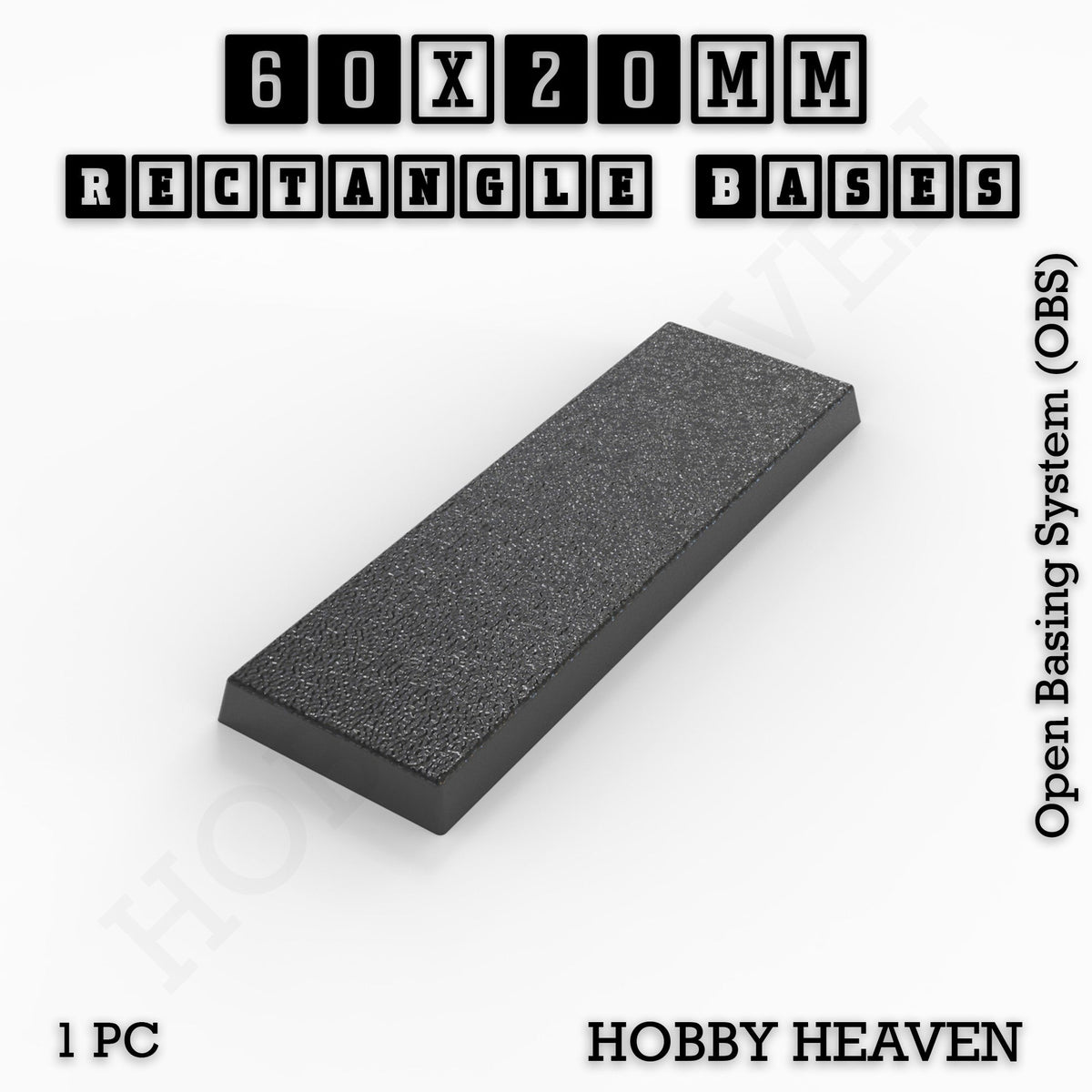 Rectangle Bases Small Sizes - 20x15mm to 75x25mm and up to 60x50mm Wide - 3D Print Tabletop Games