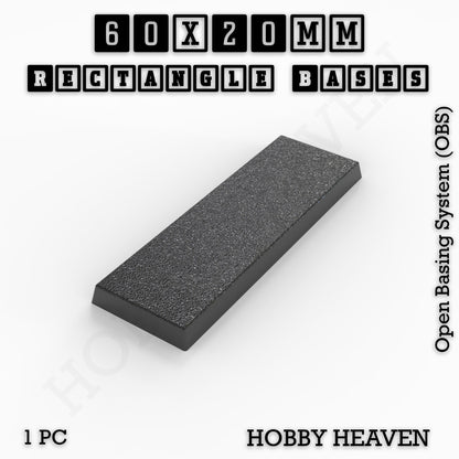 Rectangle Bases Small Sizes - 20x15mm to 75x25mm and up to 60x50mm Wide - 3D Print Tabletop Games