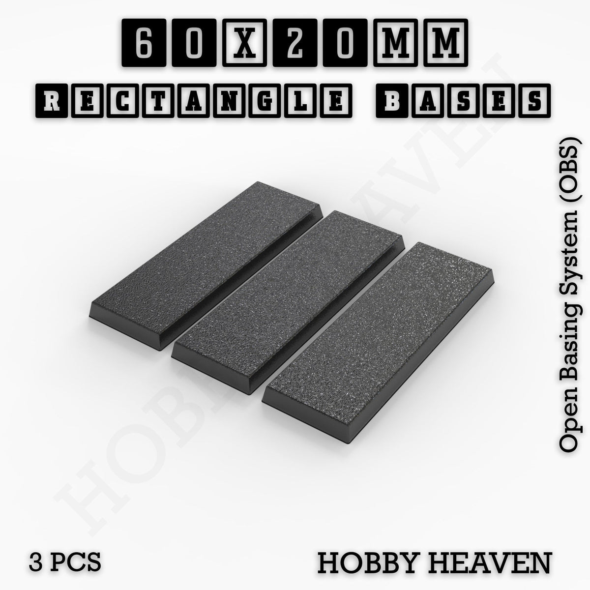 Rectangle Bases Medium Sizes - 75x30mm to 125x40mm and up to 100x90mm Wide - 3D Print Tabletop Games