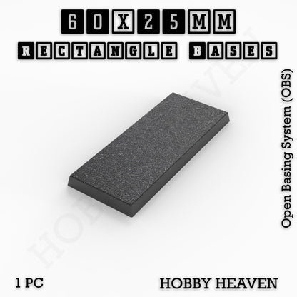 Rectangle Bases Small Sizes - 20x15mm to 75x25mm and up to 60x50mm Wide - 3D Print Tabletop Games