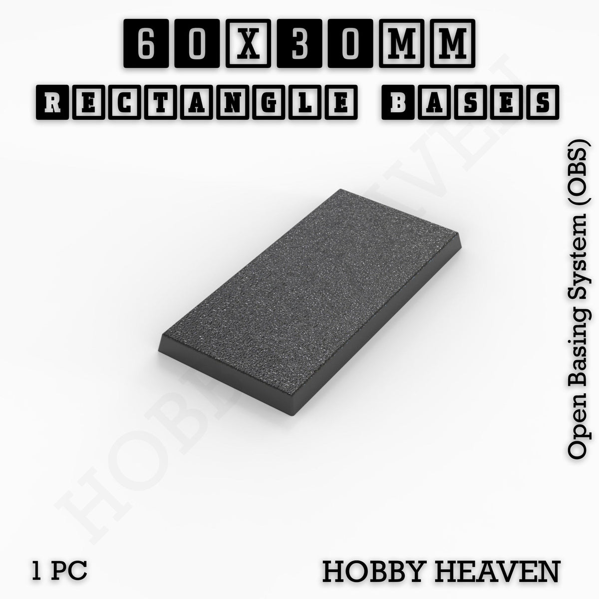Rectangle Bases Medium Sizes - 75x30mm to 125x40mm and up to 100x90mm Wide - 3D Print Tabletop Games