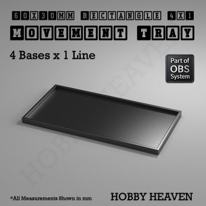 Rectangle Movement Trays | Cavalry & Monsters | 50×25-100×60mm | OBS System
