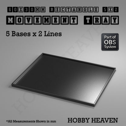 Rectangle Movement Trays | Cavalry & Monsters | 50×25-100×60mm | OBS System