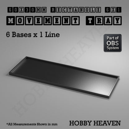 Rectangle Movement Trays | Cavalry & Monsters | 50×25-100×60mm | OBS System
