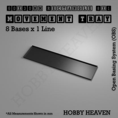 Rectangle Movement Trays | Cavalry & Monsters | 50×25-100×60mm | OBS System
