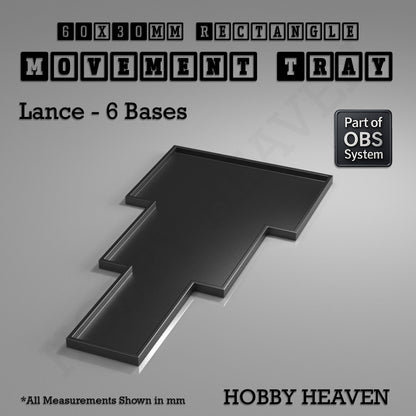 Rectangle Movement Trays | Cavalry & Monsters | 50×25-100×60mm | OBS System