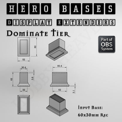 Hero Bases Display Extenders | Squares and Rectangles | Convert Gaming Bases to Display Bases & Plinths
