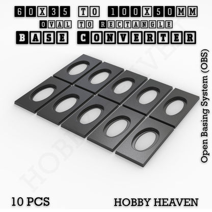 Oval to Rectangle Base Converters 3D Print Full Range