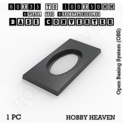 Oval to Rectangle Base Converters 3D Print Full Range