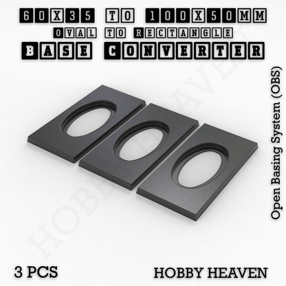 Oval to Rectangle Base Converters 3D Print Full Range