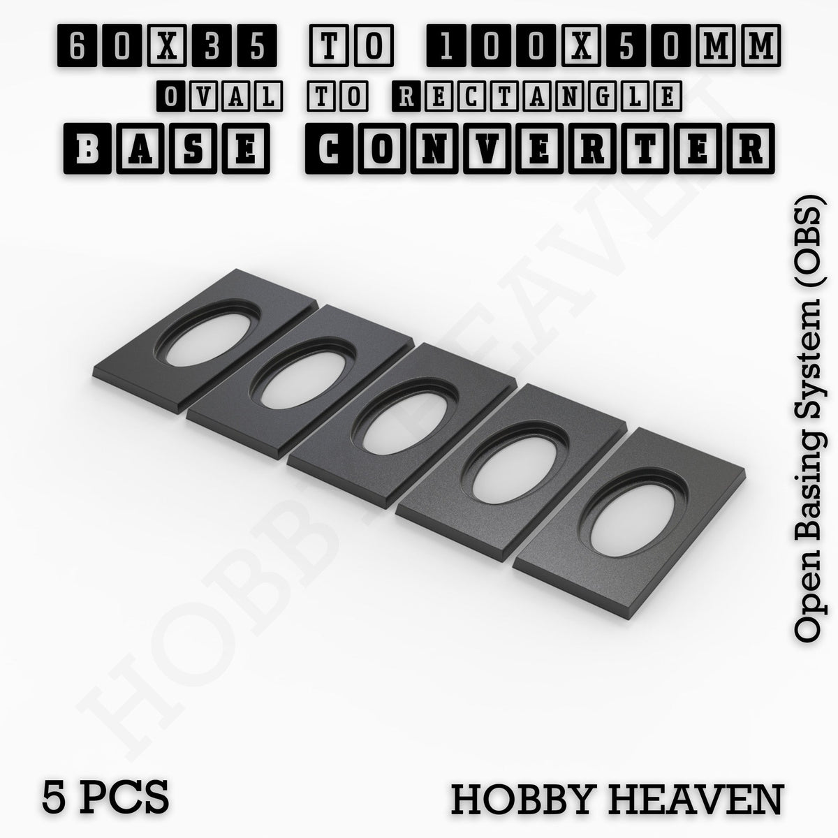 Oval to Rectangle Base Converters 3D Print Full Range