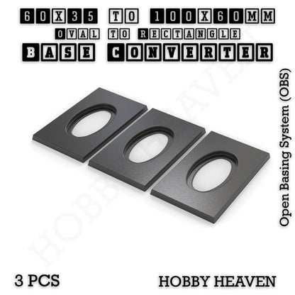 Oval to Rectangle Base Converters 3D Print Full Range