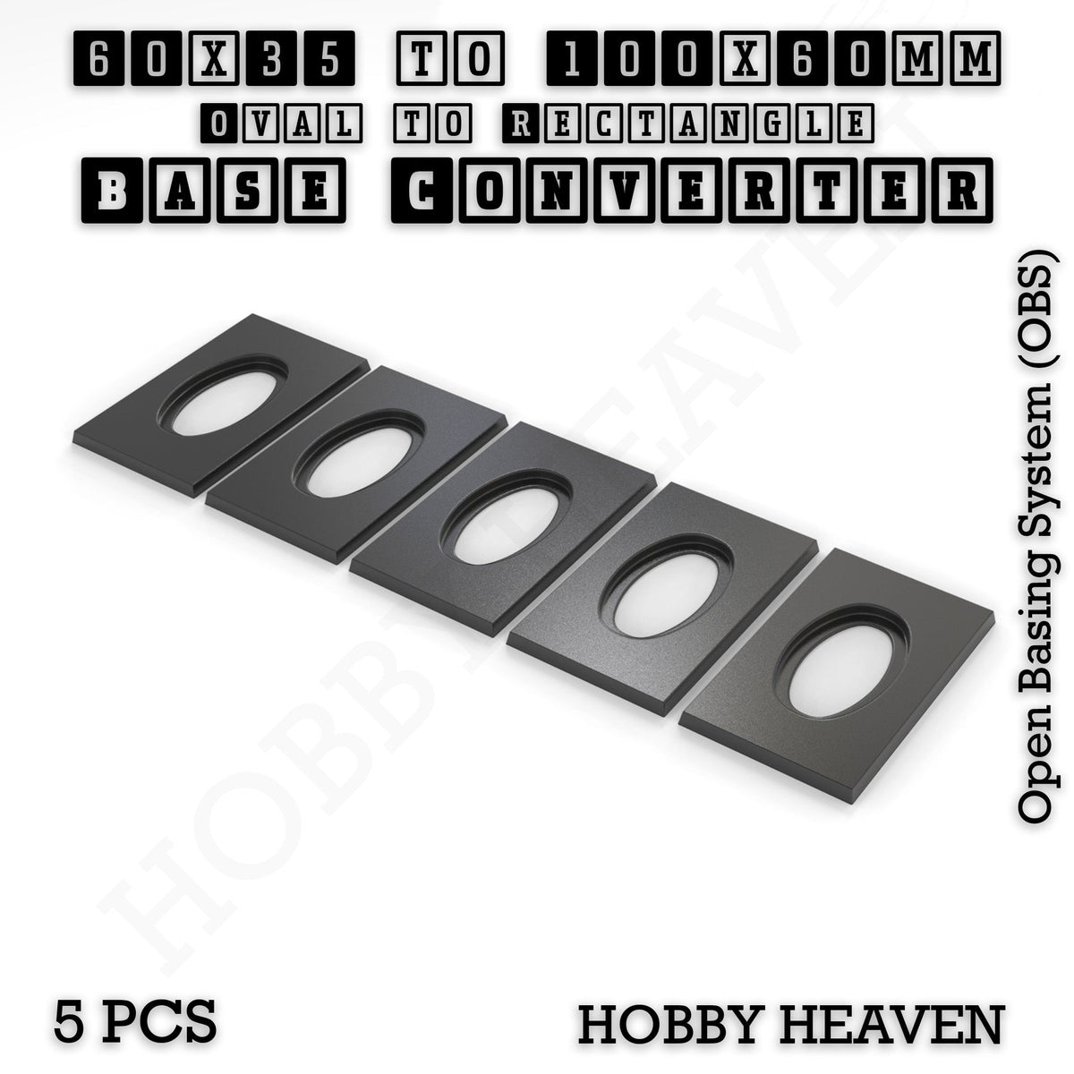 Oval to Rectangle Base Converters 3D Print Full Range