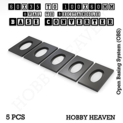 Oval to Rectangle Base Converters 3D Print Full Range