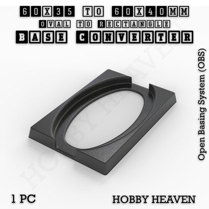 Oval to Rectangle Base Converters 3D Print Full Range