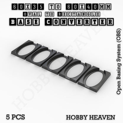 Oval to Rectangle Base Converters 3D Print Full Range