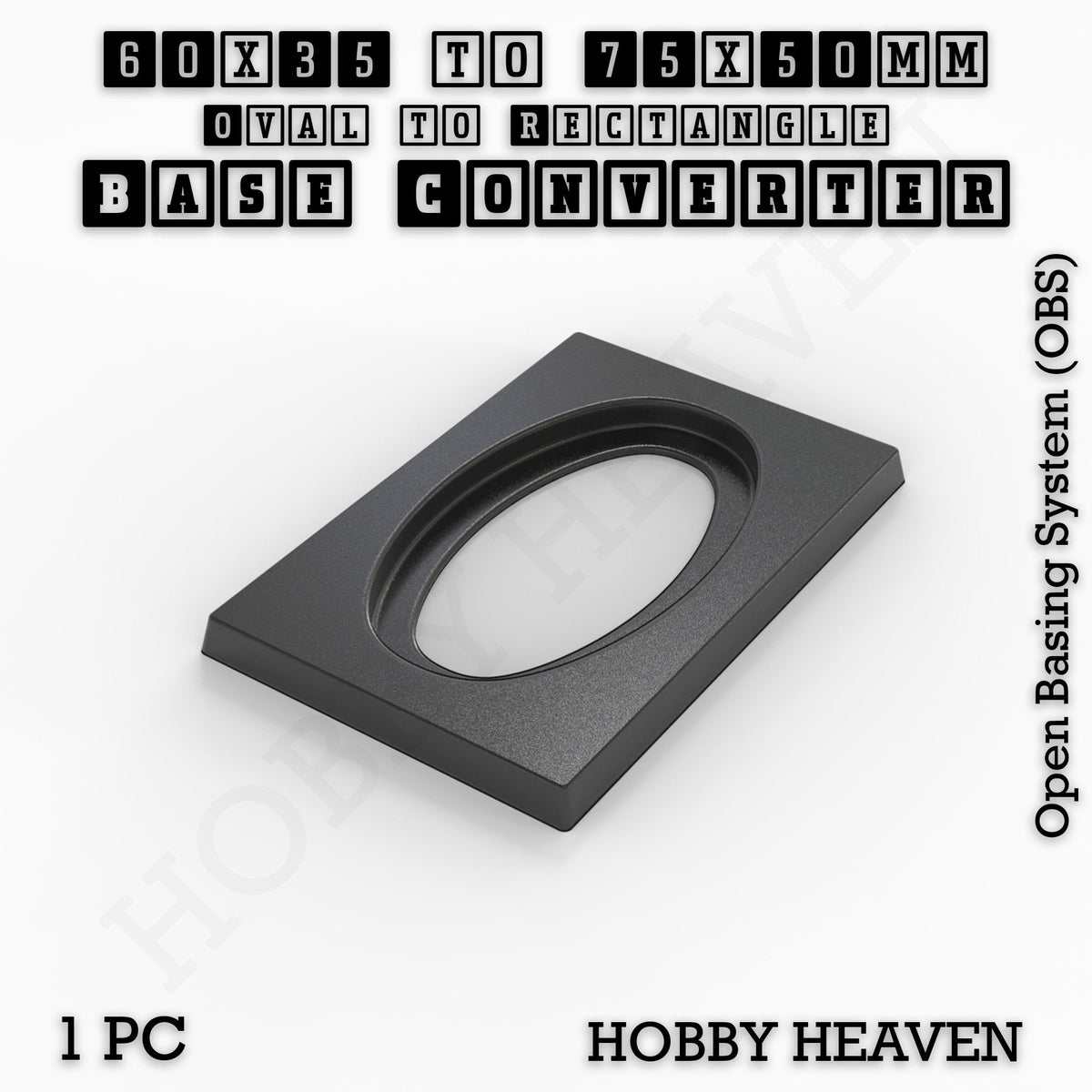 Oval to Rectangle Base Converters 3D Print Full Range
