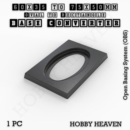 Oval to Rectangle Base Converters 3D Print Full Range