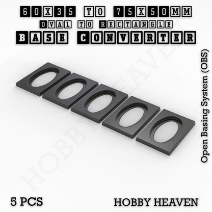 Oval to Rectangle Base Converters 3D Print Full Range