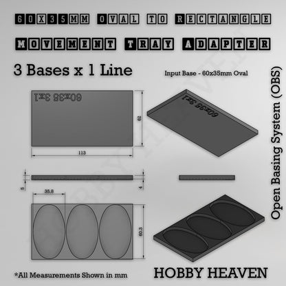 Oval to Rectangle Movement Tray Adapters